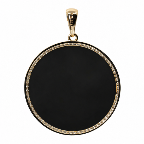 14K Gold Over Silver Picture Pendant with Moissanite 3.5ct (2)