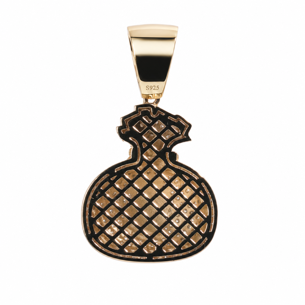 Iced Out Money Bag Dollar Sign Pendant in 925 Silver with 4.5ct Moissanite (2)