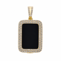 Rectangular 925 Silver Picture Pendant with Moissanite Pavé 3.2 ct