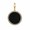 Round Gold Over Silver Moissanite Halo Medallion Pendant 1.00ct