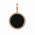 Round Gold Over Silver Moissanite Halo Medallion Pendant 1.00ct