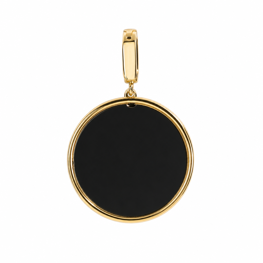 Round Gold Over Silver Moissanite Halo Medallion Pendant 1.00ct (2)
