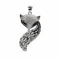 Fox Motif 925 Sterling Silver Moissanite Pave Pendant 2.00ct