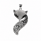 Fox Motif 925 Sterling Silver Moissanite Pave Pendant 2.00ct