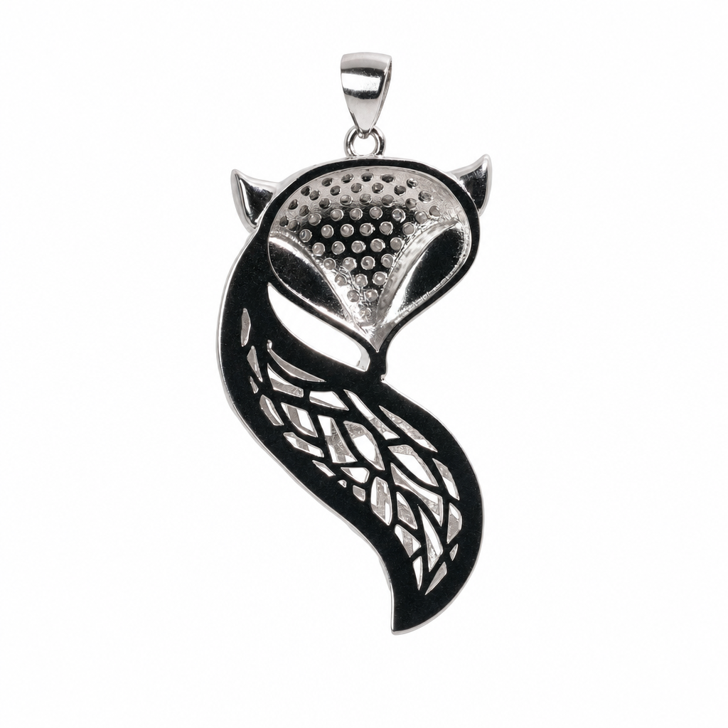 Fox Motif 925 Sterling Silver Moissanite Pave Pendant 2.00ct (2)