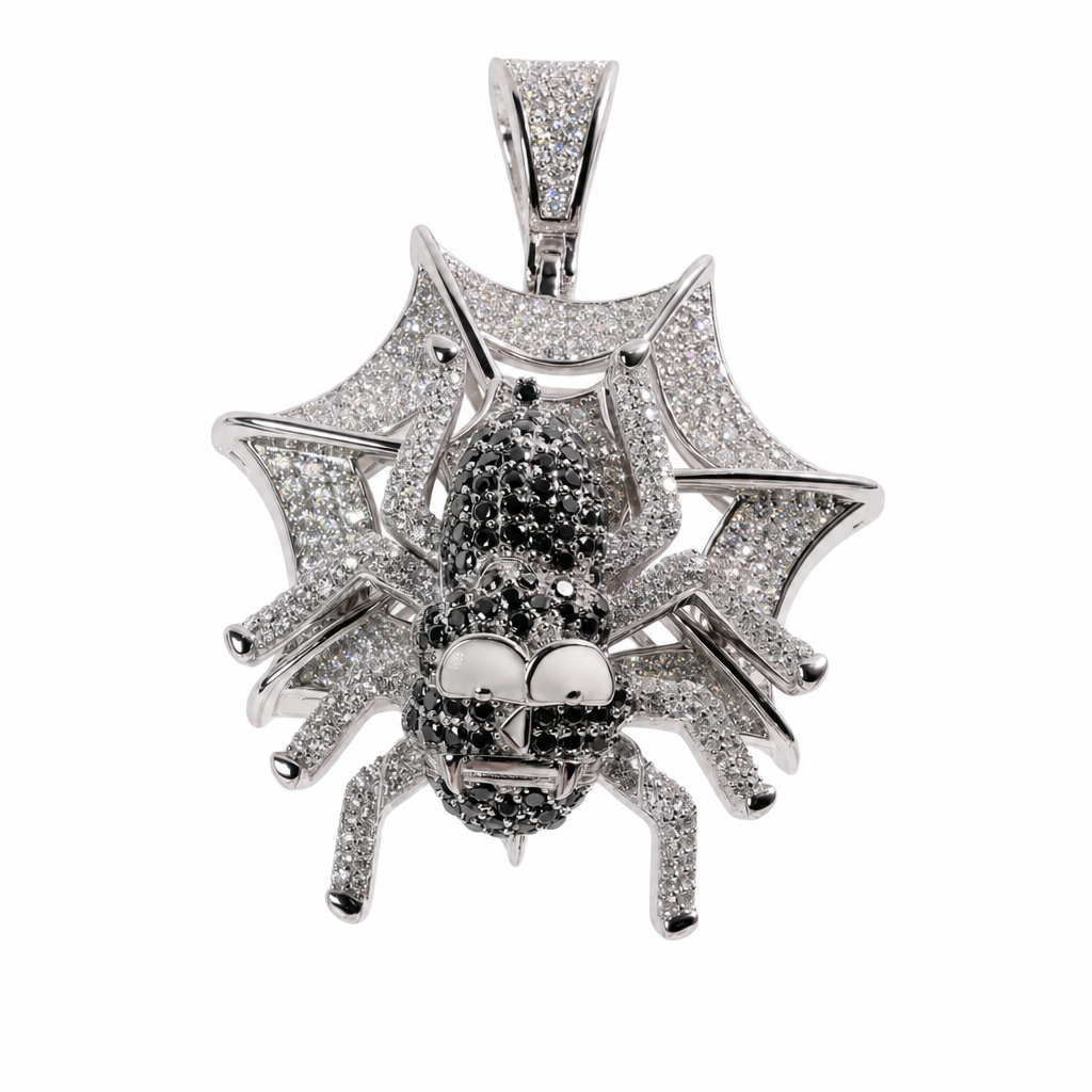 Iced Out Cartoon Spider 925 Sterling Silver Moissanite Pendant 4.17ct (2)