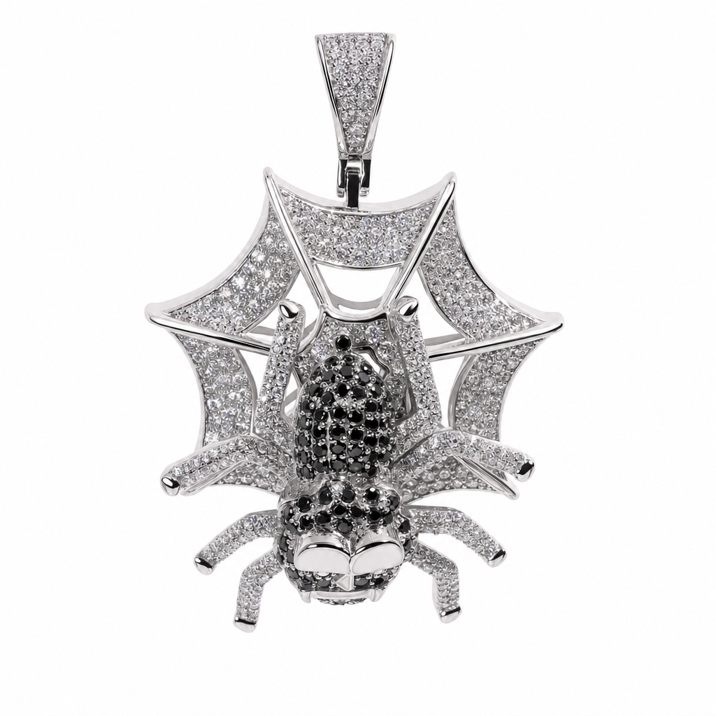 Iced Out Cartoon Spider 925 Sterling Silver Moissanite Pendant 4.17ct (3)
