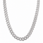 14mm Iced Out 22in 925 Silver Moissanite Monaco Chain 97.89g (2)