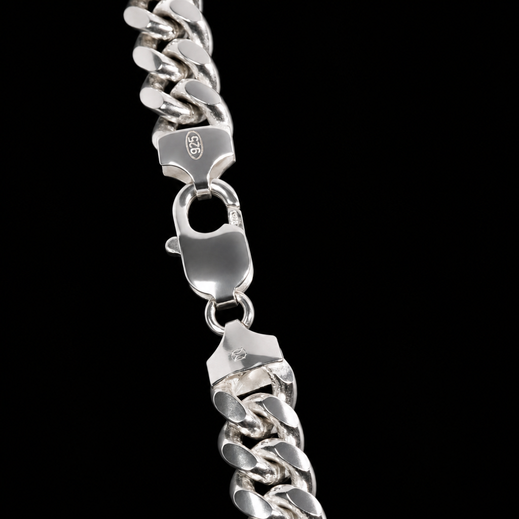 Italian 26in 9.14mm 925 Sterling Silver Miami Cuban Chain Necklace, 137.94g (2)