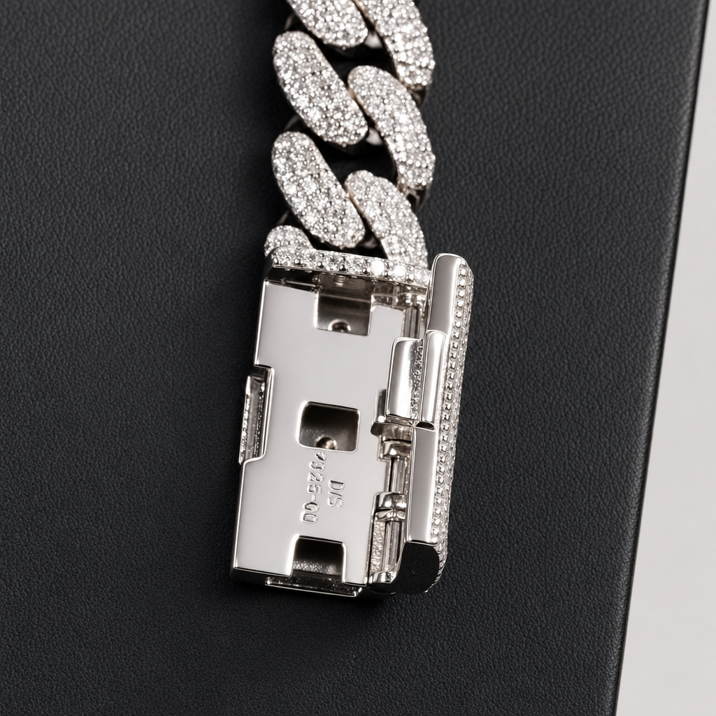 22in Iced Out Moissanite Pave 10mm 925 Sterling Silver Miami Cuban Chain 104g (6)