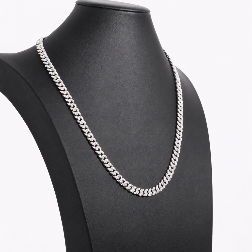 24in 8mm Iced Moissanite 925 Sterling Silver Miami Cuban Chain, 74g (3)