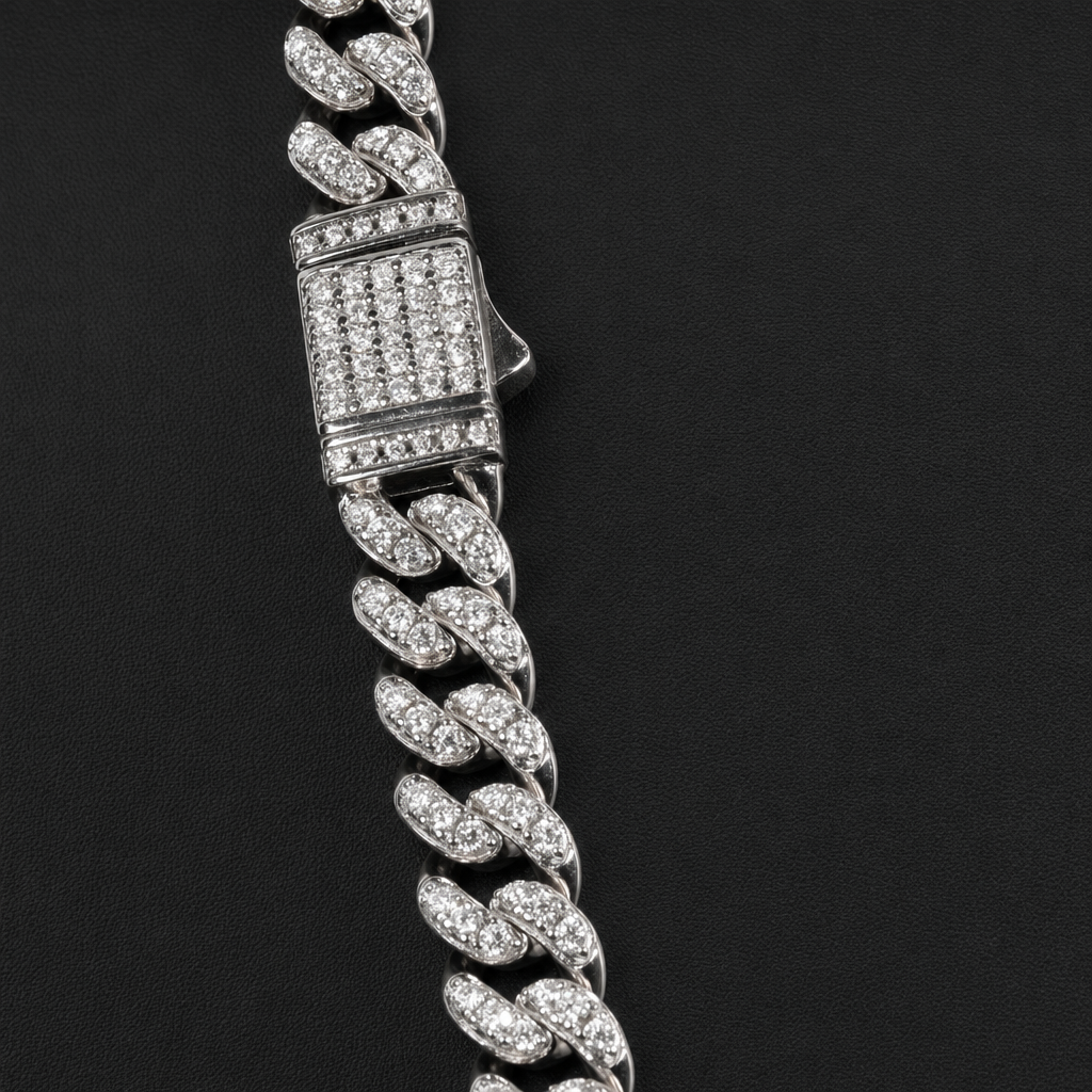 24in 8mm Iced Moissanite 925 Sterling Silver Miami Cuban Chain, 74g (4)