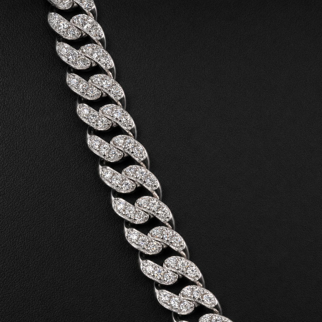 24in 8mm Iced Moissanite 925 Sterling Silver Miami Cuban Chain, 74g (5)