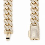 14mm Iced Moissanite Miami Cuban Link Bracelet in 18K Gold Vermeil Silver, 8.5in, 16ct (3)