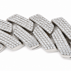 Men's 9in 25mm Wide Iced Monaco Link Bracelet in 236g 925 Silver with 30ct Moissanite (5)
