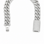 14mm 925 Sterling Silver Moissanite Pave Cuban Link Bracelet 12.34ct 8.5in 78.58g (2)