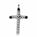 Silver Moissanite Cross Pendant with Knot Center