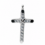 Silver Moissanite Cross Pendant with Knot Center