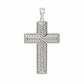 Sterling Silver 925 Moissanite Pave Cross Pendant 1ct