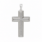 Sterling Silver 925 Moissanite Pave Cross Pendant 1ct
