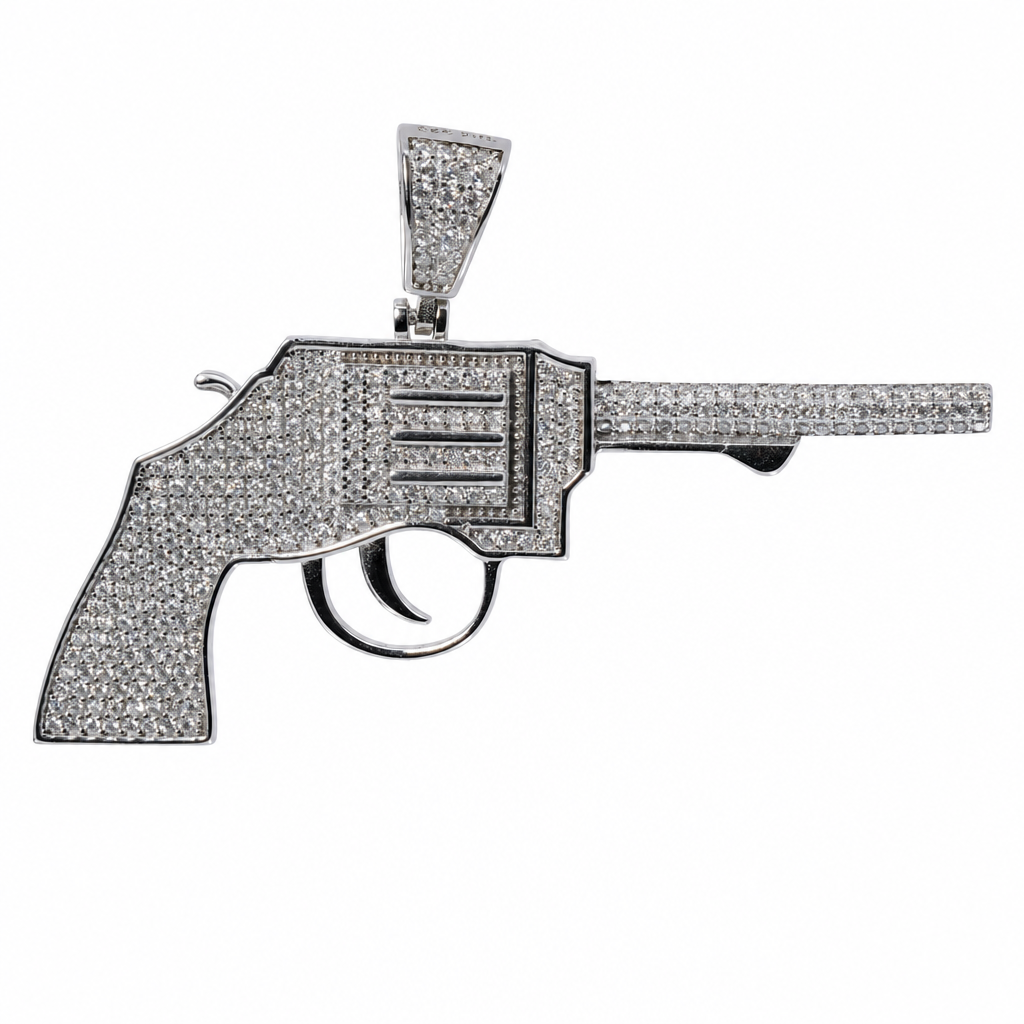 Luxury 925 Sterling Silver Moissanite Revolver Pendant 2 Carat
