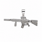 Iced Out Assault Rifle Pendant in 925 Silver with 2.5ct Moissanite (2)