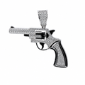 925 Sterling Silver Moissanite Revolver Pendant 3 Carat – Luxurious Pistol Design