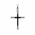 Sterling Silver 925 Cross Pendant with Moissanite Accents 0.5ct