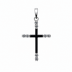 Sterling Silver 925 Cross Pendant with Moissanite Accents 0.5ct