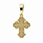 14K Gold Over Silver Pave Moissanite Baguette Cross Pendant 3.00ct (3)