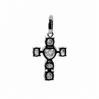 925 Sterling Silver Moissanite Cross Pendant with Heart and Round Stones 1.9ct (2)