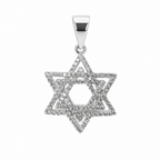 Double Outline Star of David 925 Silver Moissanite Pendant 1.25ct