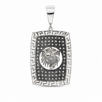 Greek Key Eagle Head Silver 925 Cubic Zirconia Statement Pendant (2)