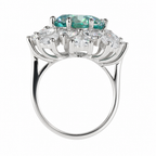 925 Solid Silver Color Moissanite 5 CT Flower Ring (3)