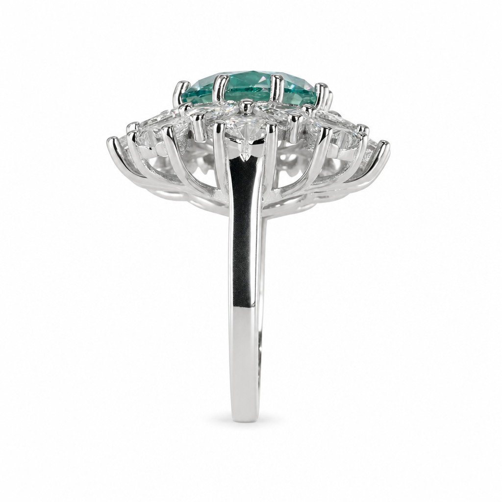 925 Solid Silver Color Moissanite 5 CT Flower Ring (4)