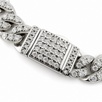 8mm 925 Sterling Silver Moissanite Ice-Out Cuban Link Bracelet 8in (3)