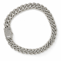 8mm 925 Sterling Silver Moissanite Ice-Out Cuban Link Bracelet 8in