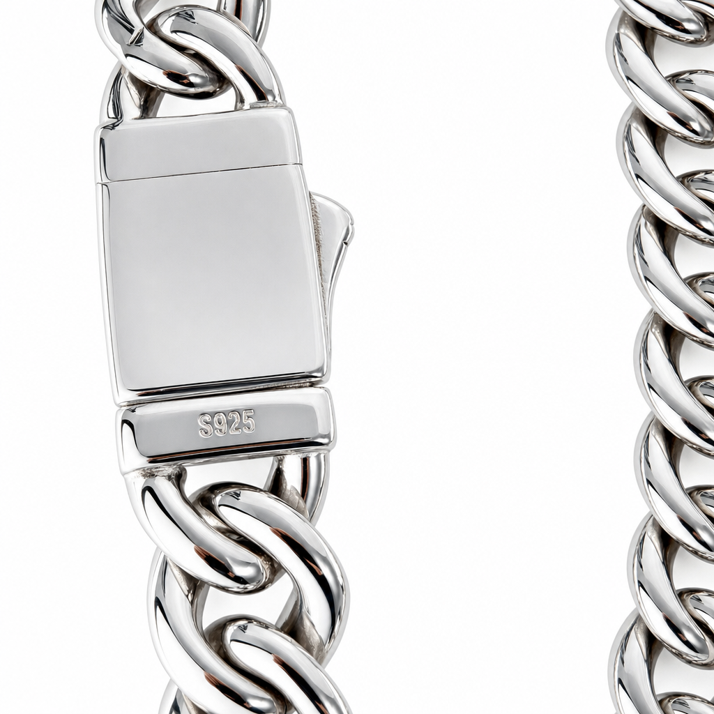 8mm 925 Sterling Silver Moissanite Ice-Out Cuban Link Bracelet 8in (4)