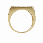 Men's Nugget 14K Yellow Gold Over Silver Ring with Diagonal Channel moissanite (2)