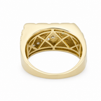 Men's Nugget 14K Yellow Gold Over Silver Ring with Diagonal Channel moissanite (4)