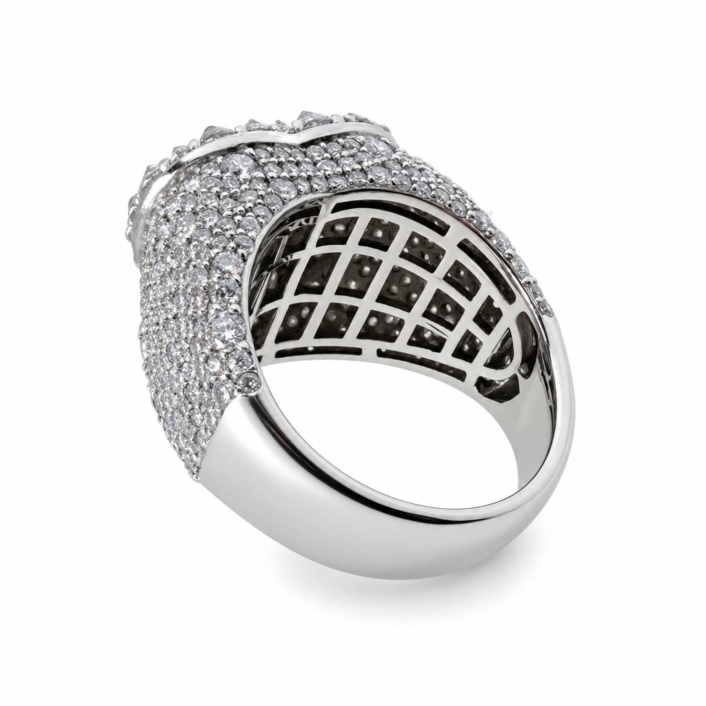 Silver Heart moissanite Cocktail Ring (2)