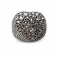 Silver Heart moissanite Cocktail Ring