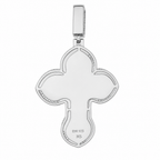 Ornate Baguette Moissanite Cross Pendant in Rhodium-Plated 925 Silver 15ct (2)