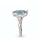 Marquise Blue Moissanite Cluster Ring in Rhodium-Plated 925 Sterling Silver (2)