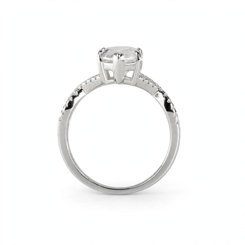 6 Carat Marquise Cut Moissanite Solitaire Ring in 925 Sterling Silver with Pavé Accents (2)