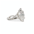 6 Carat Marquise Cut Moissanite Solitaire Ring in 925 Sterling Silver with Pavé Accents (3)