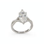 6 Carat Marquise Cut Moissanite Solitaire Ring in 925 Sterling Silver with Pavé Accents (4)