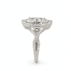6 Carat Marquise Cut Moissanite Solitaire Ring in 925 Sterling Silver with Pavé Accents (5)