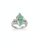 Marquise-Cut Moissanite Aqua Ring in 925 Sterling Silver, 7.00ct, Size 5 (3)