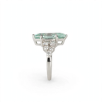 Marquise-Cut Moissanite Aqua Ring in 925 Sterling Silver, 7.00ct, Size 5 (5)